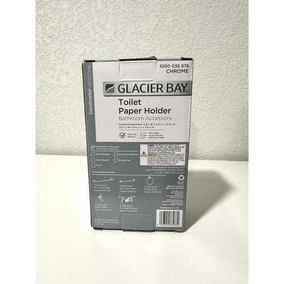 Glacier Bay Silver Toilet Paper Holder NEW - Picture 2 of 8